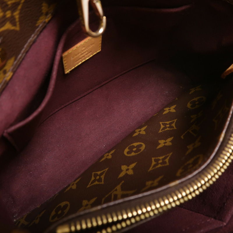 LOUIS VUITTON Monogram Montaigne BB金扣手挽肩背兩用袋棕色-4