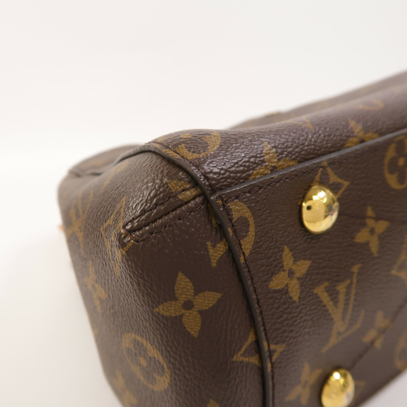 LOUIS VUITTON Monogram Montaigne BB金扣手挽肩背兩用袋棕色-11