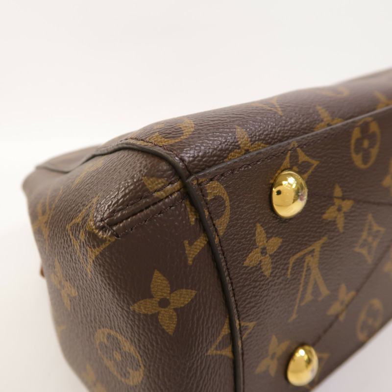 LOUIS VUITTON Monogram Montaigne BB金扣手挽肩背兩用袋棕色-13