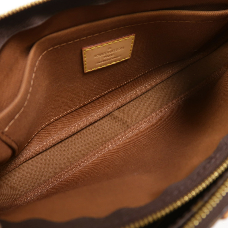 LOUIS VUITTON Monogram Multi Pochette Accessoires金扣手挽肩背兩用袋棕色-4