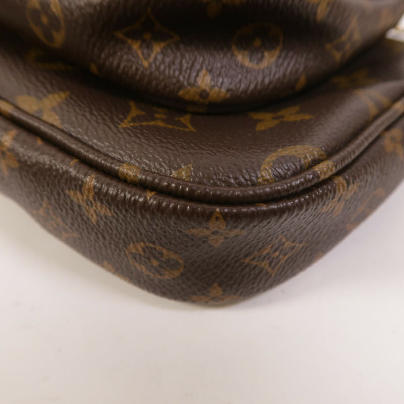 LOUIS VUITTON Monogram Multi Pochette Accessoires金扣手挽肩背兩用袋棕色-9