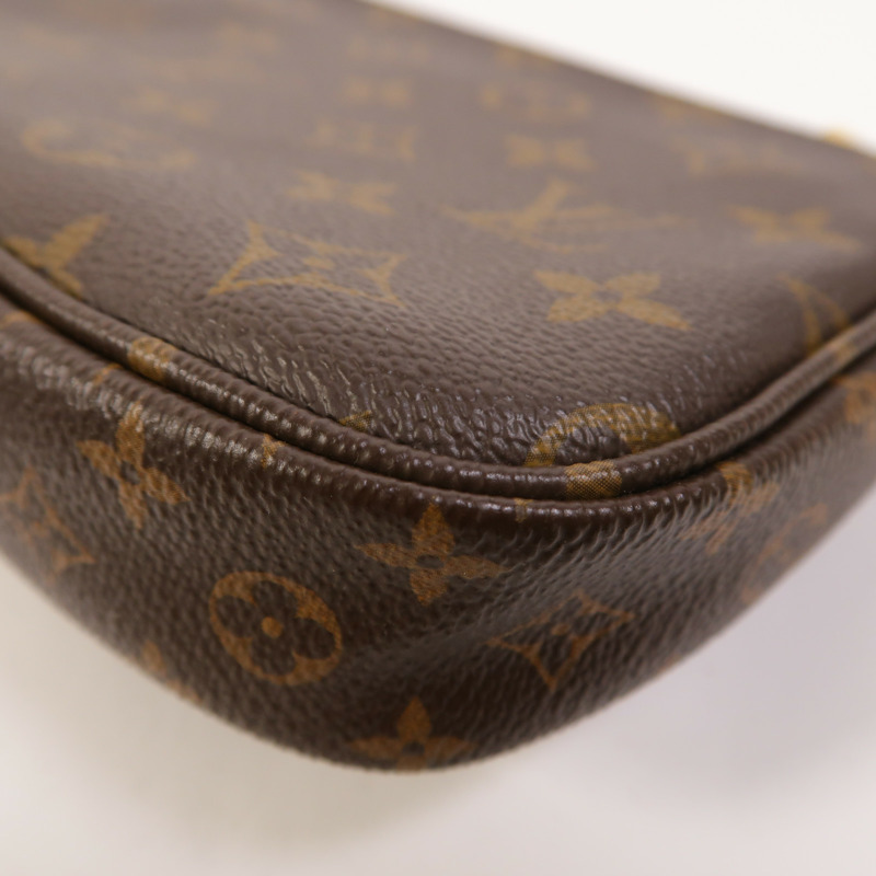 LOUIS VUITTON Monogram Multi Pochette Accessoires金扣手挽肩背兩用袋棕色-11