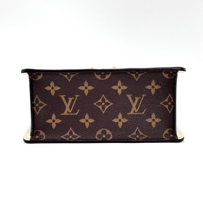 LV 藍色漆皮拼皮金扣手提肩背包. 19*17*9  9新 配件肩帶 皮牌 塵袋-3