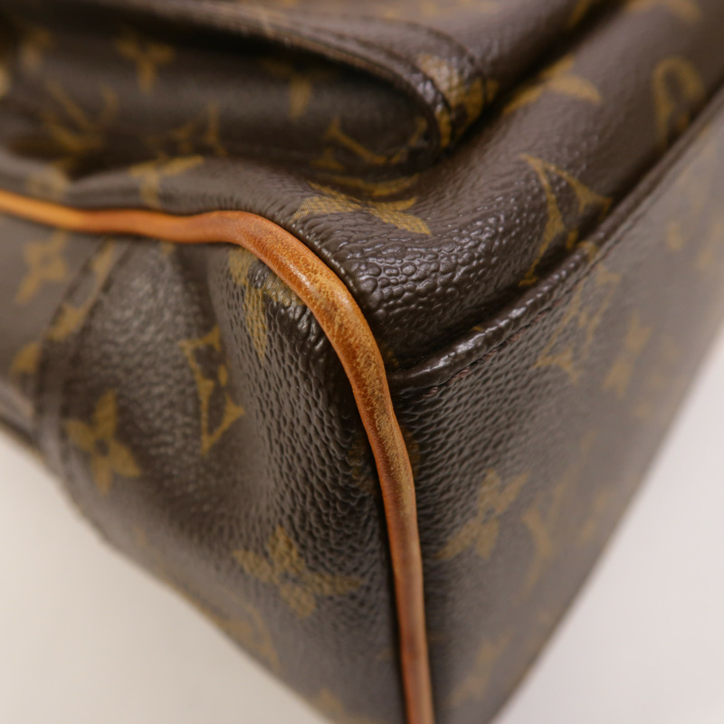 LOUIS VUITTON Monogram Manhattan GM金扣手挽袋棕色-10