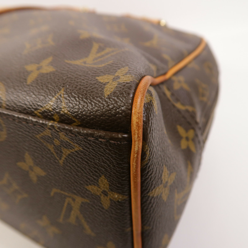 LOUIS VUITTON Monogram Manhattan GM金扣手挽袋棕色-11