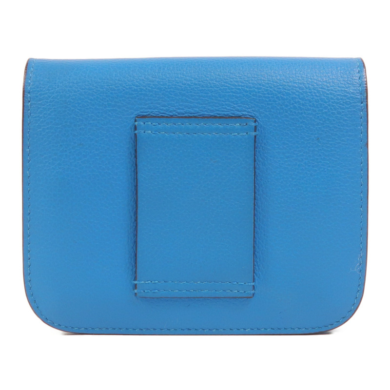 HERMES Evercolor皮革Constance Slim Wallet錢包Bleu Zanzibar-1