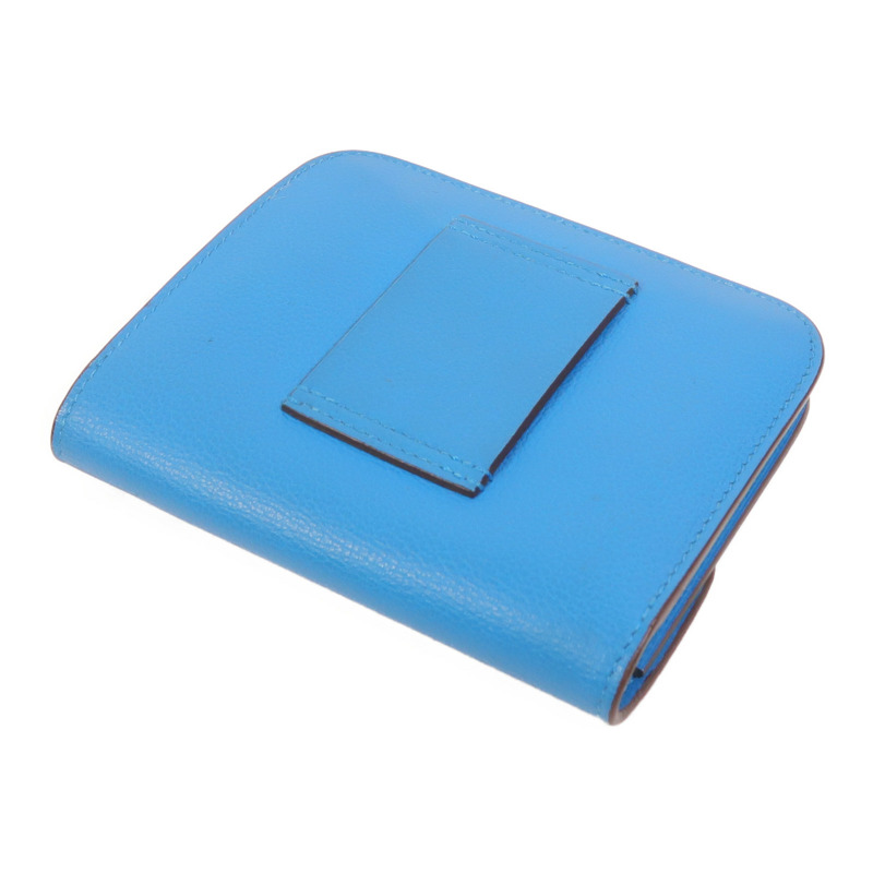HERMES Evercolor皮革Constance Slim Wallet錢包Bleu Zanzibar-3