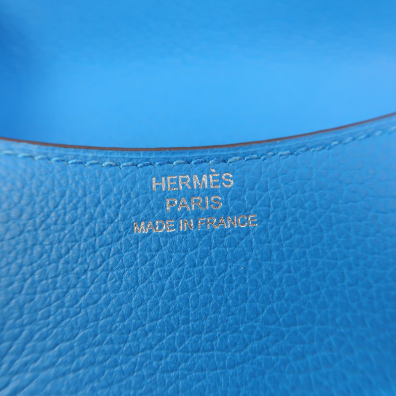 HERMES Evercolor皮革Constance Slim Wallet錢包Bleu Zanzibar-6