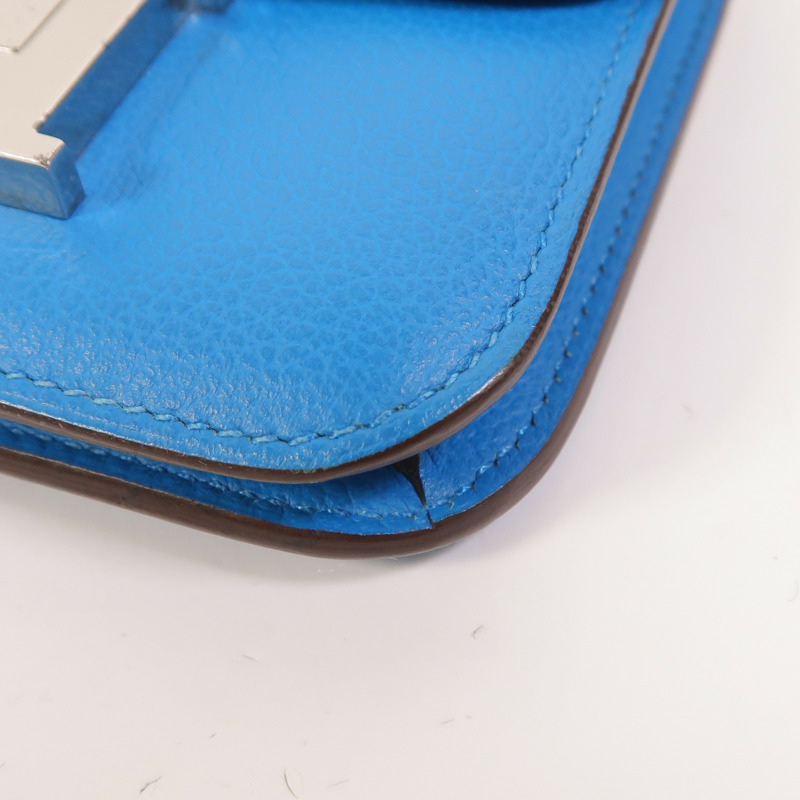 HERMES Evercolor皮革Constance Slim Wallet錢包Bleu Zanzibar-10