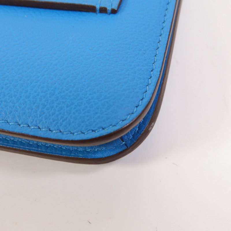 HERMES Evercolor皮革Constance Slim Wallet錢包Bleu Zanzibar-13