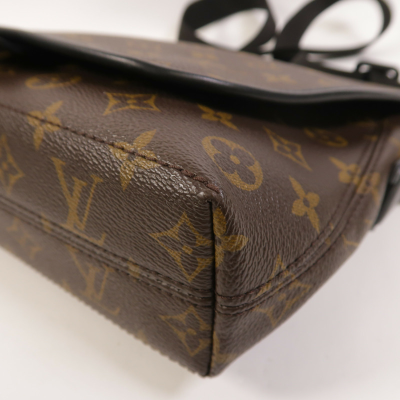 LOUIS VUITTON Monogram Macassar Magnetic Messenger Bag肩背袋棕色-8
