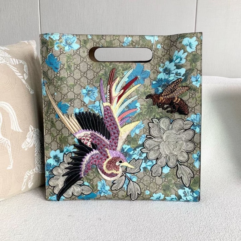 Gucci 天竺葵小蜜蜂鳳凰刺繡托特包  36*38*12 9新 配件肩帶 塵袋-3