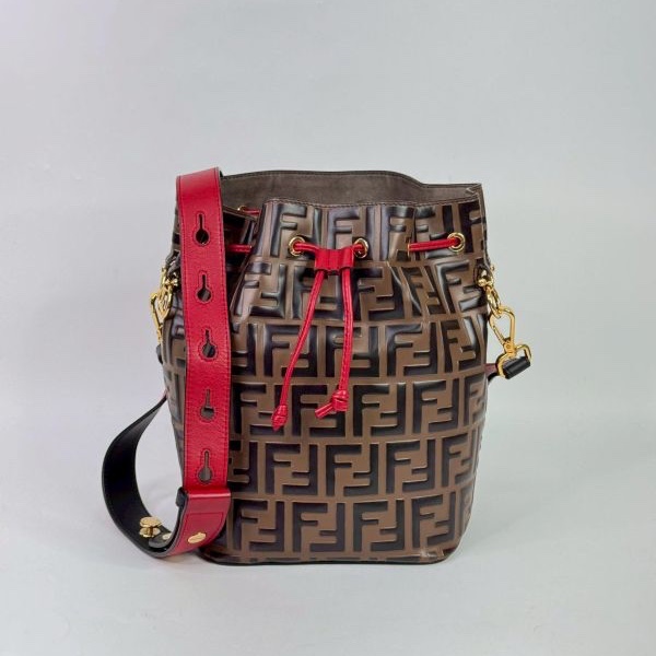 FENDI Mon Tresor 經典老花撞色水桶包 大號-0
