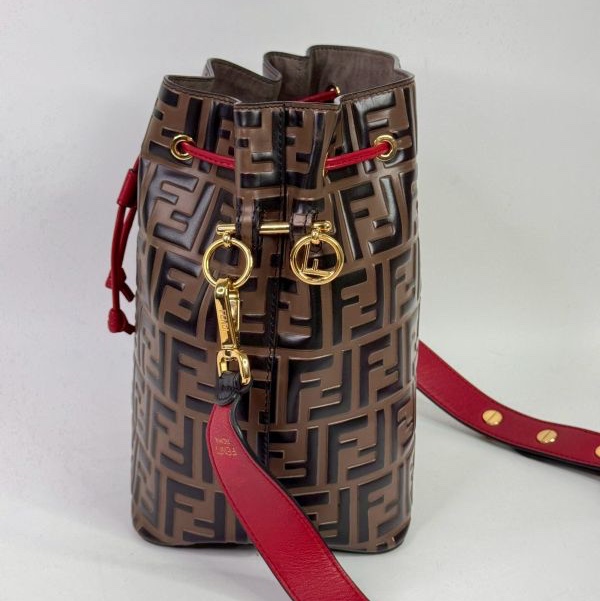 FENDI Mon Tresor 經典老花撞色水桶包 大號-2