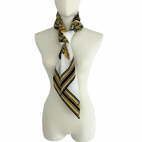 HERMES 愛馬仕 CARRE 90 SELLE DES STEPPES 馬鞍絲巾 絲綢 黃色系