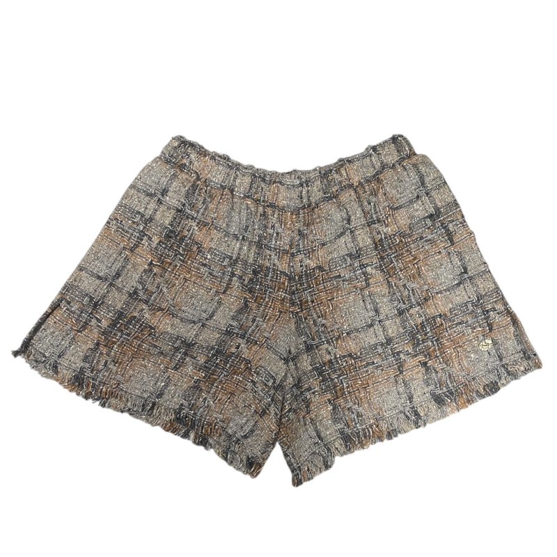 CHANEL 香奈兒 粗花呢短褲 羊毛混紡 米棕色系 SIZE:36-2