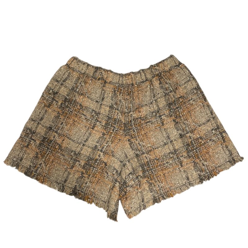 CHANEL 香奈兒 粗花呢短褲 羊毛混紡 米棕色系 SIZE:36-3