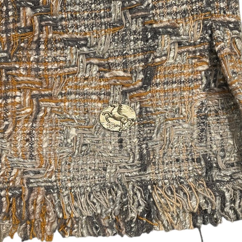 CHANEL 香奈兒 粗花呢短褲 羊毛混紡 米棕色系 SIZE:36-4