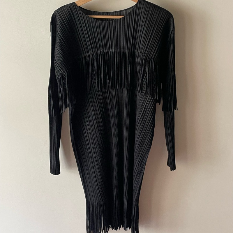 ▪️富貴選物FUGUEI▪️PP  三宅一生 流蘇長袖短洋裝 連衣裙-0