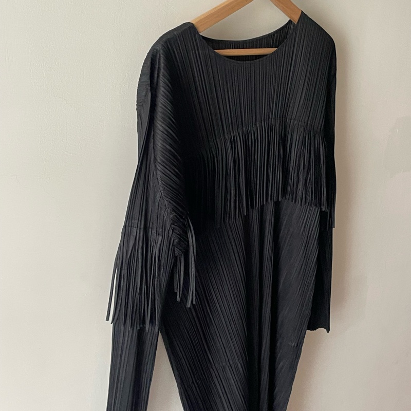 ▪️富貴選物FUGUEI▪️PP  三宅一生 流蘇長袖短洋裝 連衣裙-1