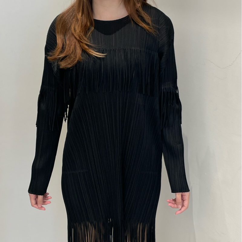 ▪️富貴選物FUGUEI▪️PP  三宅一生 流蘇長袖短洋裝 連衣裙-10