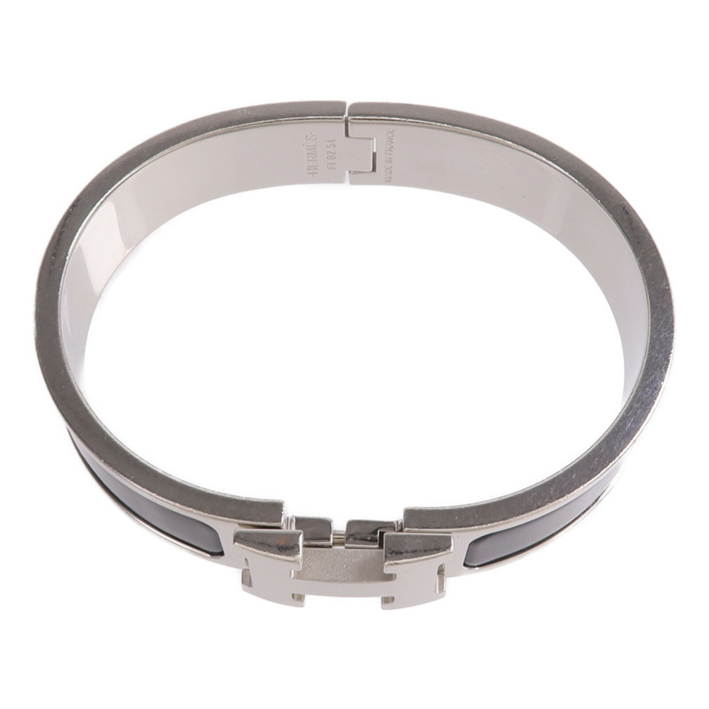 HERMES 金屬/琺瑯Clic H Bracelet手鐲Noir-3