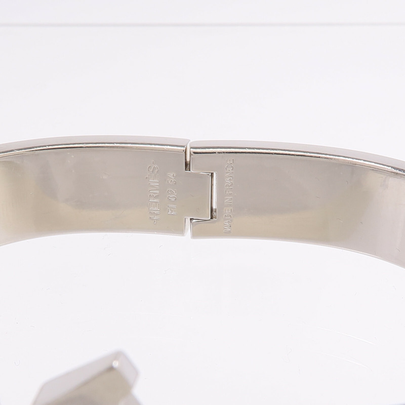 HERMES 金屬/琺瑯Clic H Bracelet手鐲Noir-7