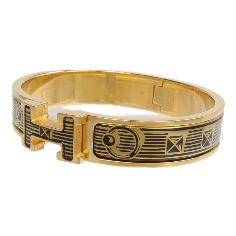 HERMES 金屬/琺瑯Clic H Bijoux Trompe L'Oeil手鐲-1