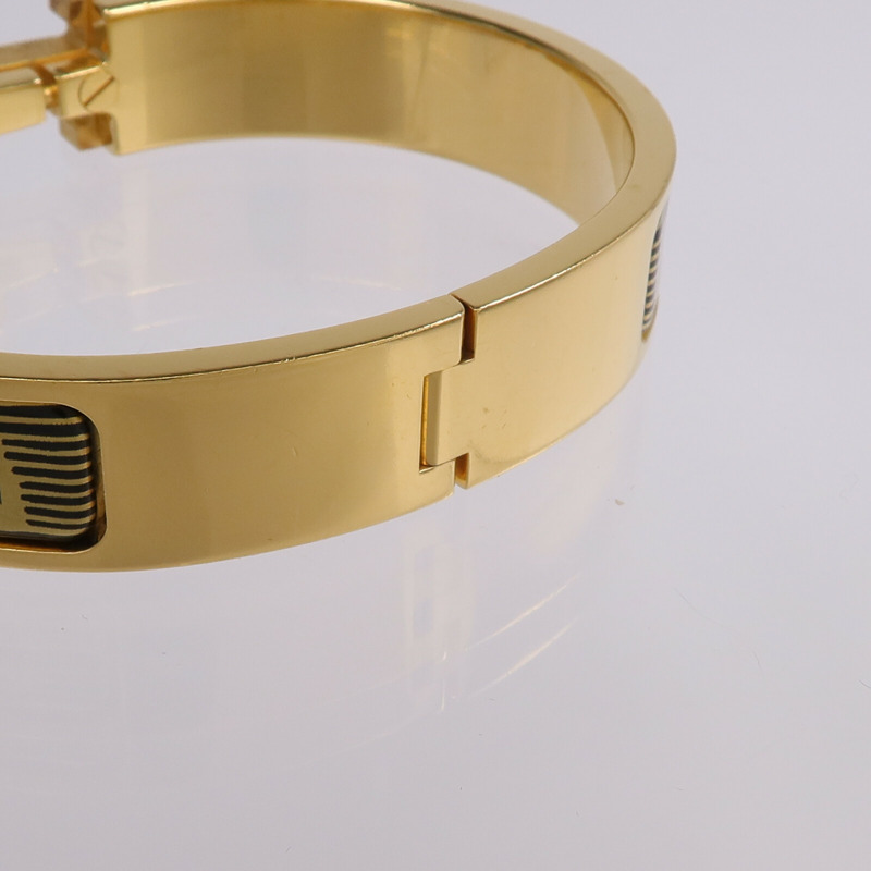 HERMES 金屬/琺瑯Clic H Bijoux Trompe L'Oeil手鐲-9