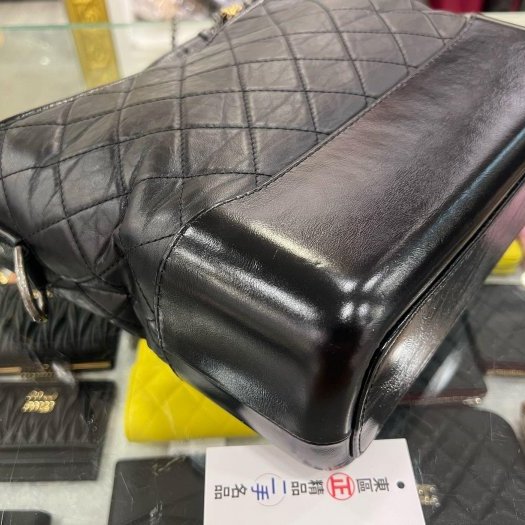 東區正精品㊣CHANEL A93824 香奈兒黑色牛皮金銀雙色皮穿鍊帶流浪包肩背包斜背包中款 RZ6387-8