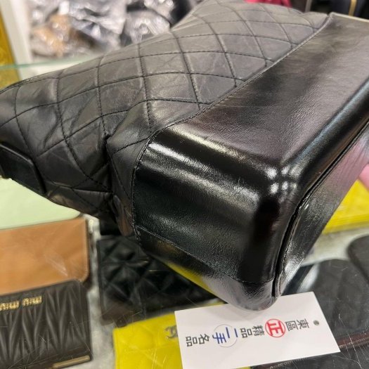 東區正精品㊣CHANEL A93824 香奈兒黑色牛皮金銀雙色皮穿鍊帶流浪包肩背包斜背包中款 RZ6387-10