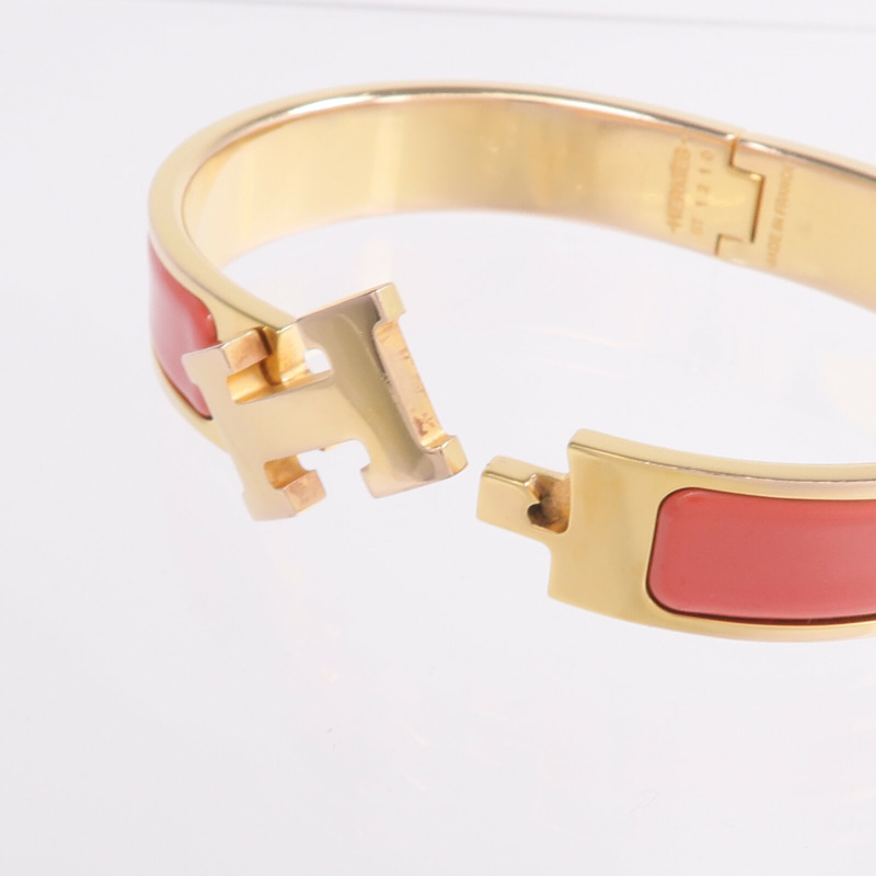 HERMES 金屬/琺瑯Clic H Bracelet手鐲-5