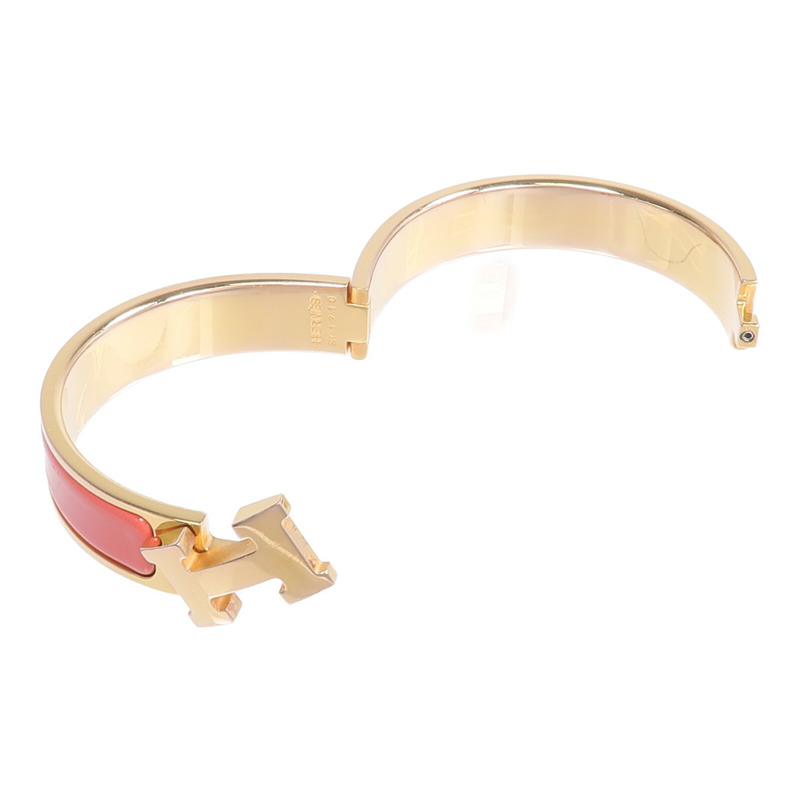 HERMES 金屬/琺瑯Clic H Bracelet手鐲-7