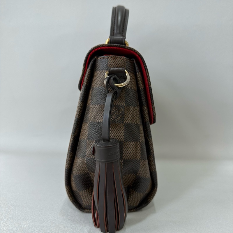 Louis Vuitton路易威登  croisette 棕棋盤格 流蘇郵差 有肩帶-7