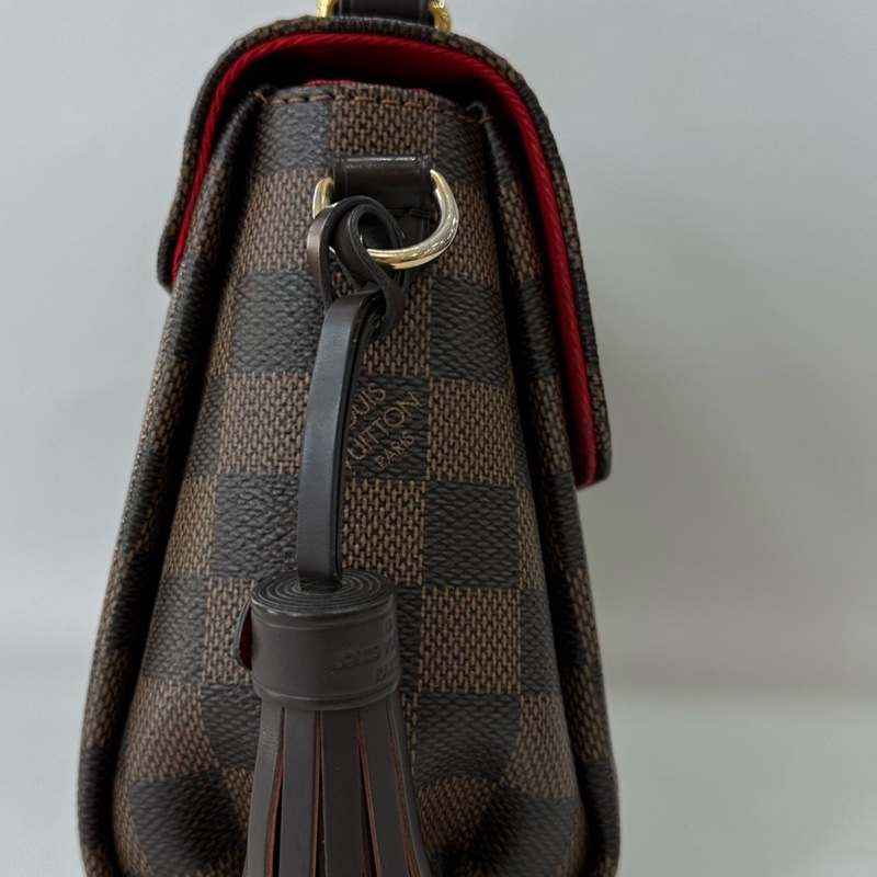 Louis Vuitton路易威登  croisette 棕棋盤格 流蘇郵差 有肩帶-8
