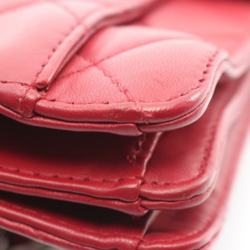 香奈兒 (CHANEL) 菱格紋鏈條肩背包，羊皮材質，紅色，二手，女士款，附鏈條-5