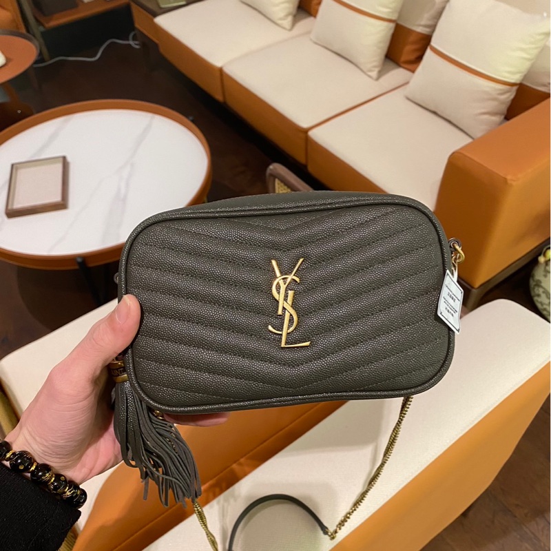 YSL Mini Lou相機包 灰色金扣-0