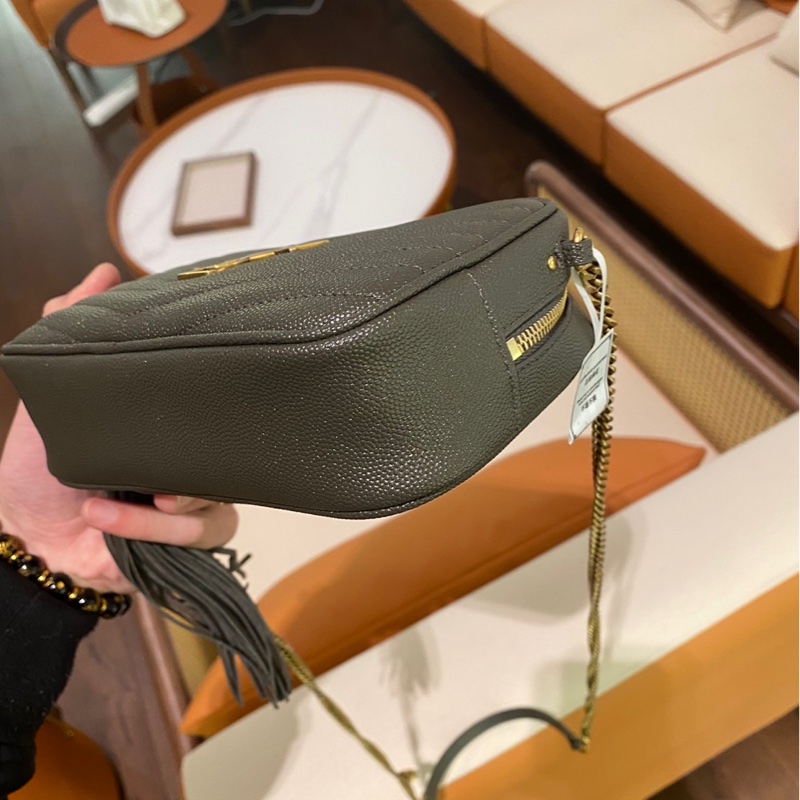 YSL Mini Lou相機包 灰色金扣-2