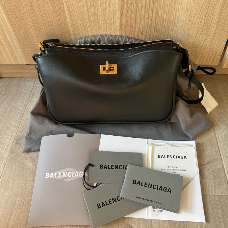 巴黎世家 爆款 balenciaga rodeo sling 黑金 台灣購證-0