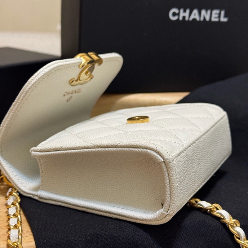 Chanel 22K晶片款 mini 白金荔枝皮小廢包-1