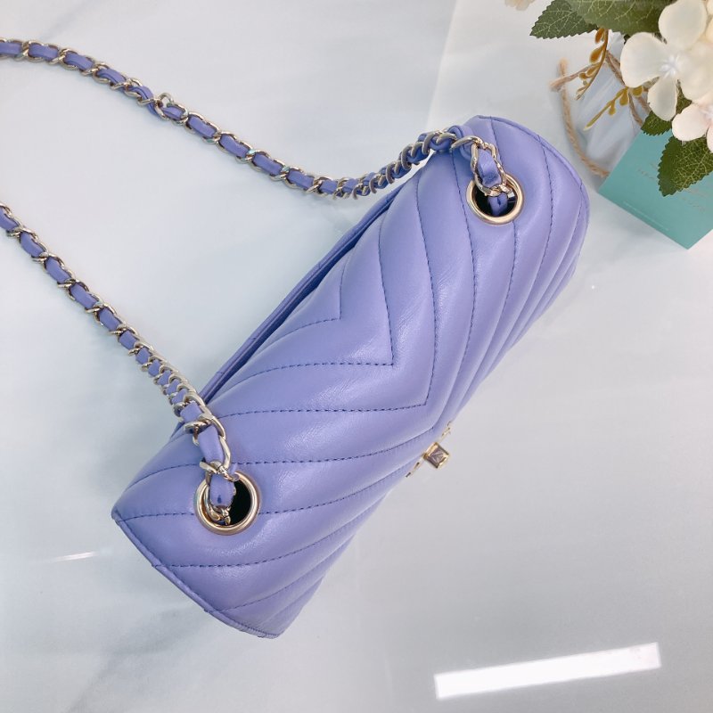 MS0678	Chanel 香奈兒小號翻蓋式鍊帶包包 Classic Flap Mini Rectangle 20cm Chevron Lambskin-9