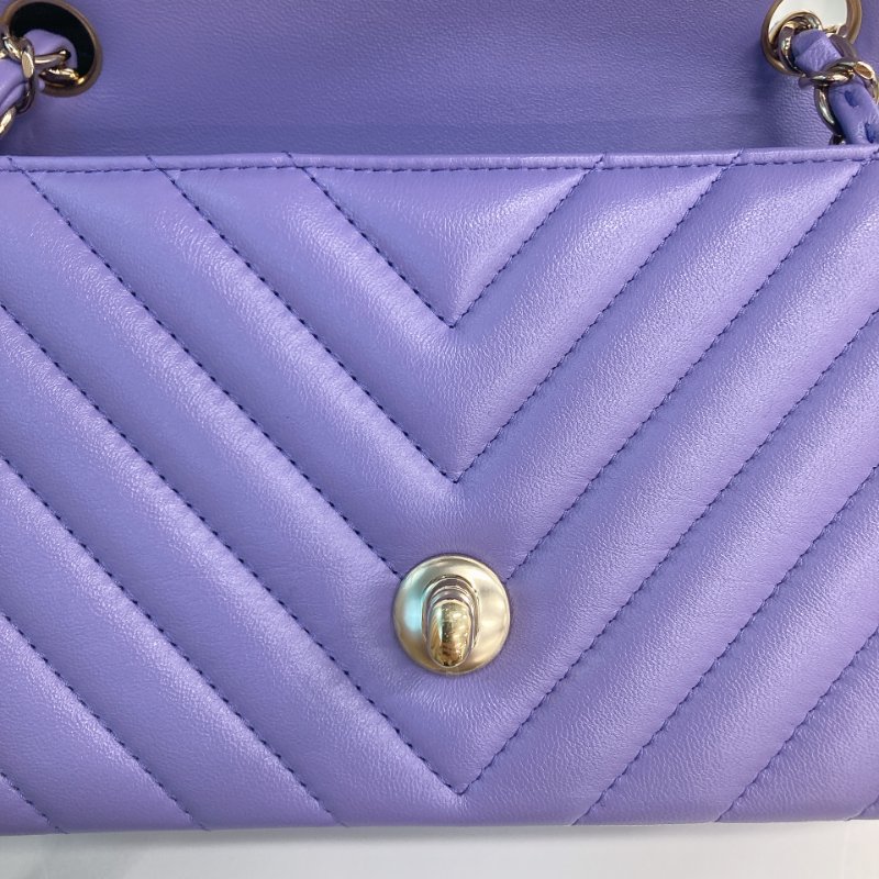 MS0678	Chanel 香奈兒小號翻蓋式鍊帶包包 Classic Flap Mini Rectangle 20cm Chevron Lambskin-12