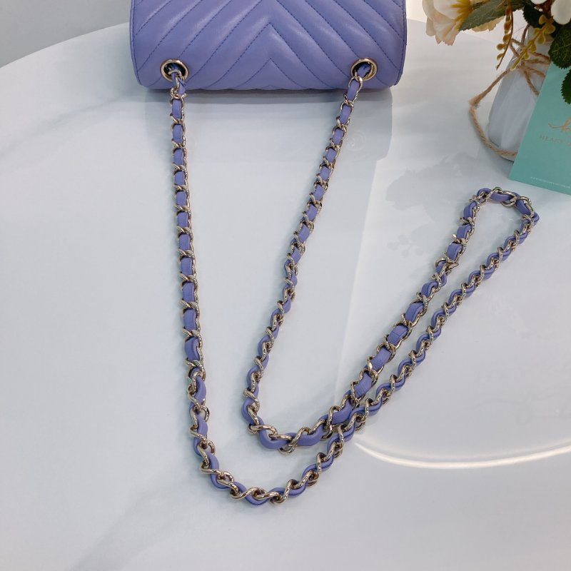 MS0678	Chanel 香奈兒小號翻蓋式鍊帶包包 Classic Flap Mini Rectangle 20cm Chevron Lambskin-18