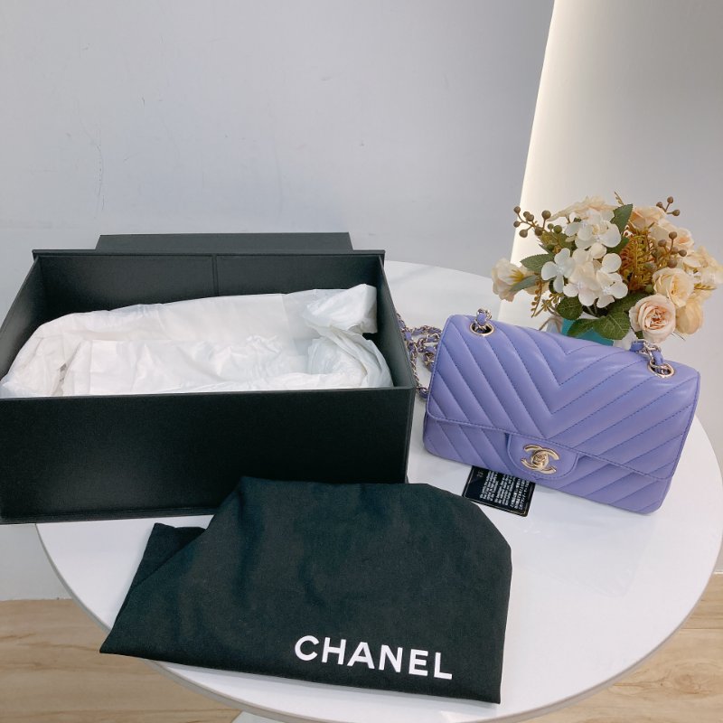 MS0678	Chanel 香奈兒小號翻蓋式鍊帶包包 Classic Flap Mini Rectangle 20cm Chevron Lambskin-19