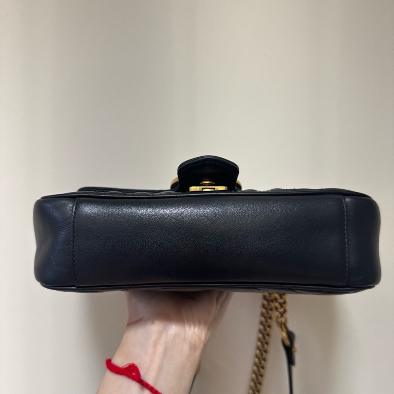 Gucci Marmont 愛心款鏈條包 黑金 小號｜正品｜狀況佳-4