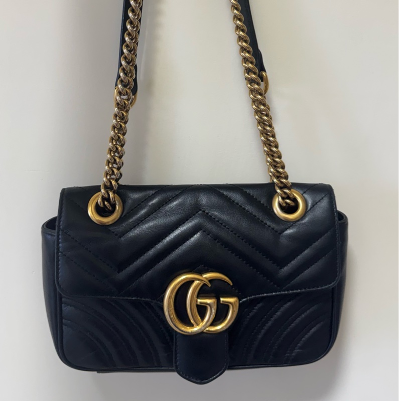 Gucci Marmont 愛心款鏈條包 黑金 小號｜正品｜狀況佳-5