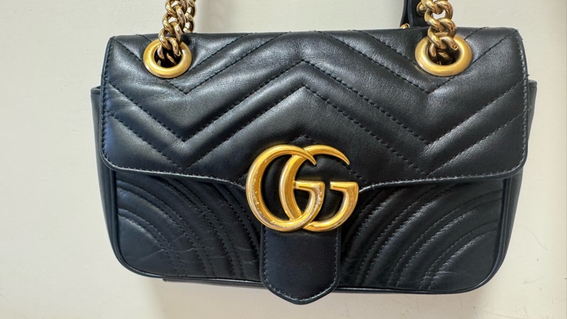 Gucci Marmont 愛心款鏈條包 黑金 小號｜正品｜狀況佳-9