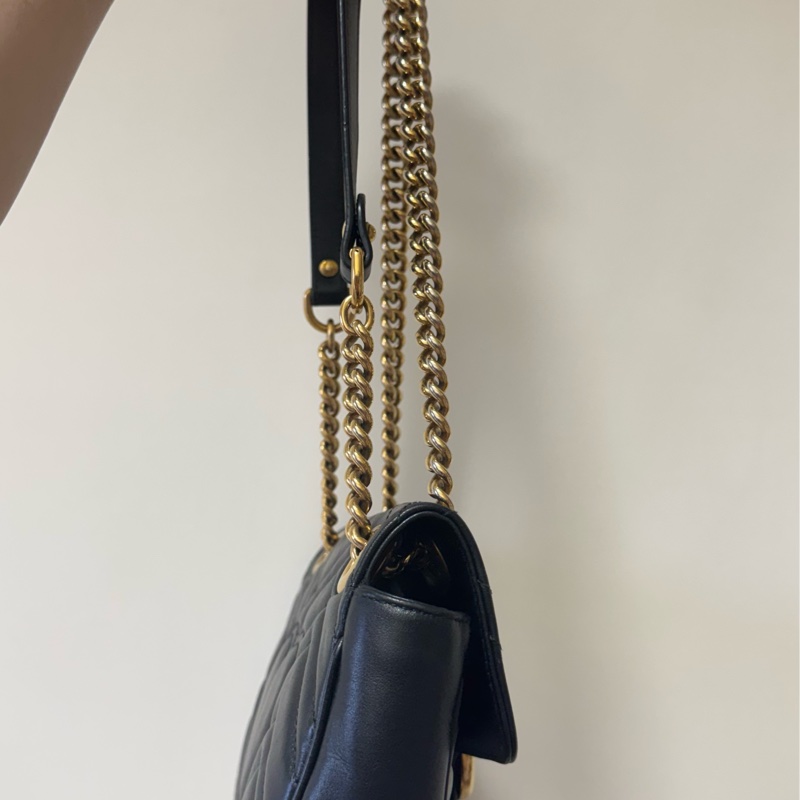 Gucci Marmont 愛心款鏈條包 黑金 小號｜正品｜狀況佳-10