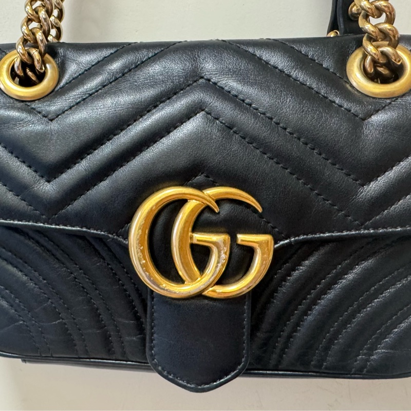 Gucci Marmont 愛心款鏈條包 黑金 小號｜正品｜狀況佳-14