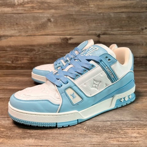 LV路易威登 trainer 天空藍 baby blue 白藍 北卡藍 42碼